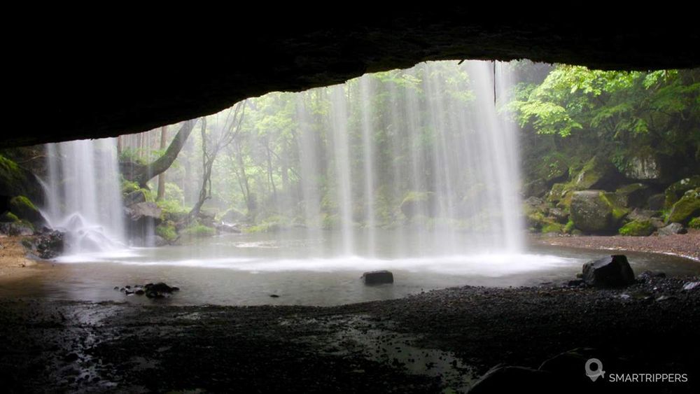 View from the cave under the waterfall