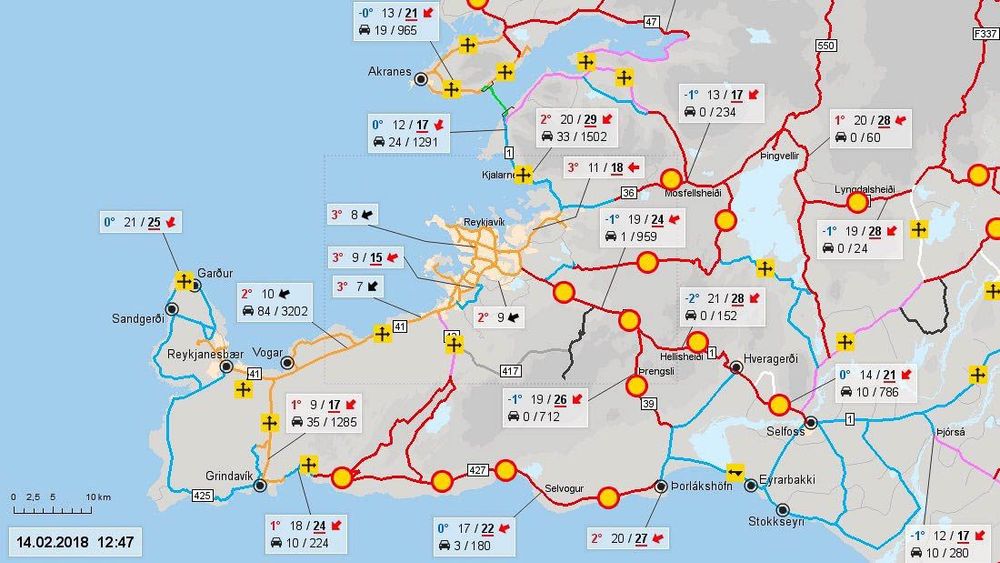 Lorsque la météo est très mauvaise, la quasi totalité des routes peuvent être fermées!